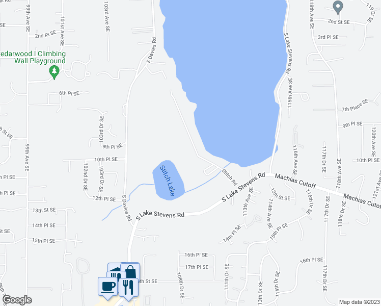 map of restaurants, bars, coffee shops, grocery stores, and more near 1008 Stitch Road in Lake Stevens