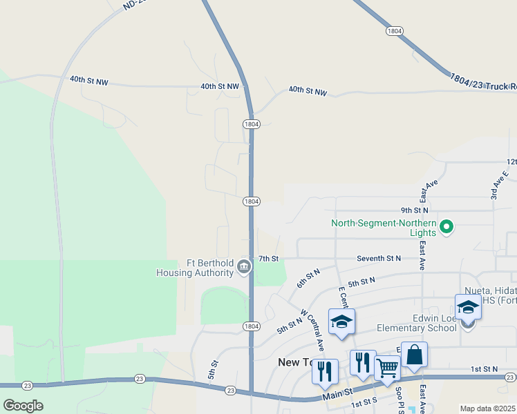 map of restaurants, bars, coffee shops, grocery stores, and more near 3976 89th Avenue Northwest in New Town