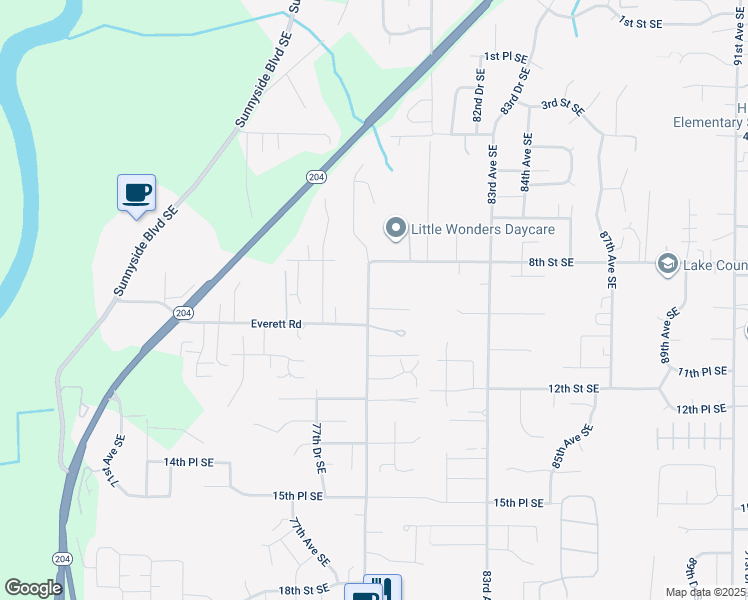 map of restaurants, bars, coffee shops, grocery stores, and more near 7907 9th Place Southeast in Lake Stevens