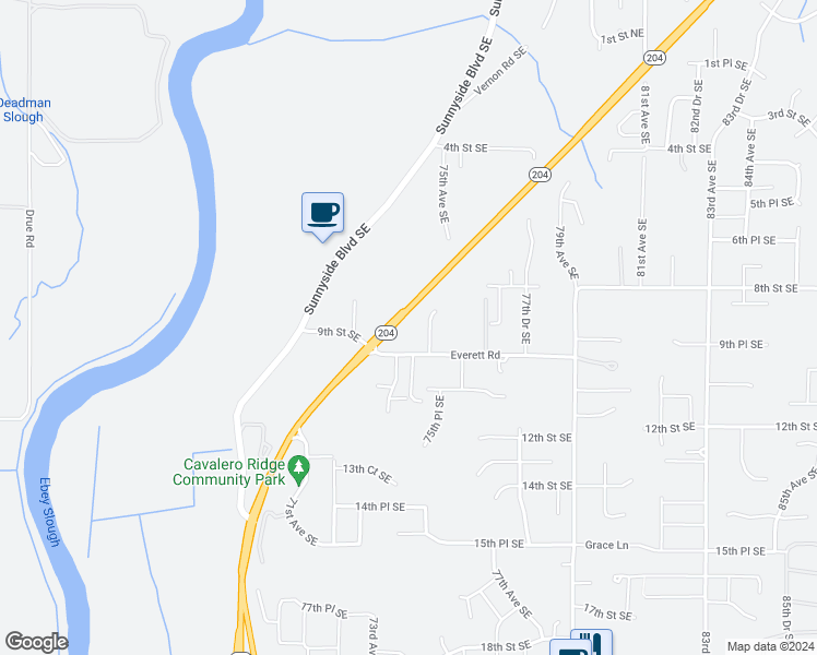 map of restaurants, bars, coffee shops, grocery stores, and more near 7405 10th Street Southeast in Lake Stevens