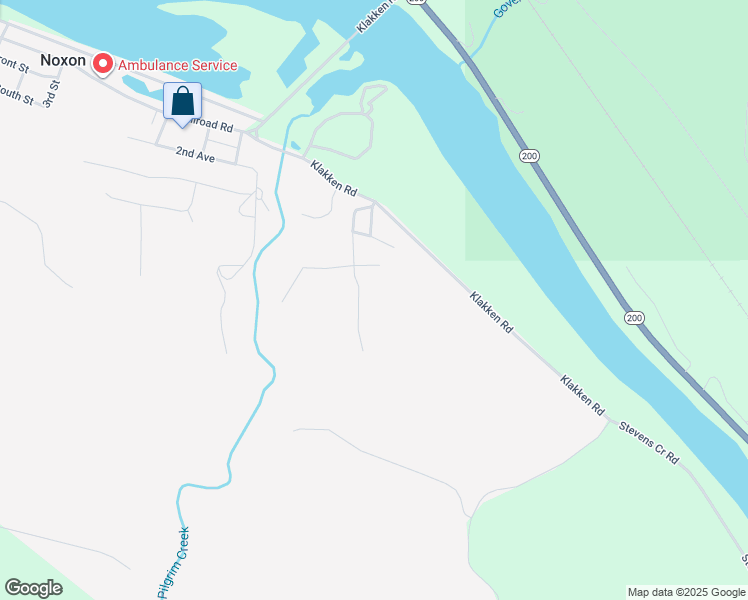 map of restaurants, bars, coffee shops, grocery stores, and more near 15 South Clarks Addition Lane in Noxon