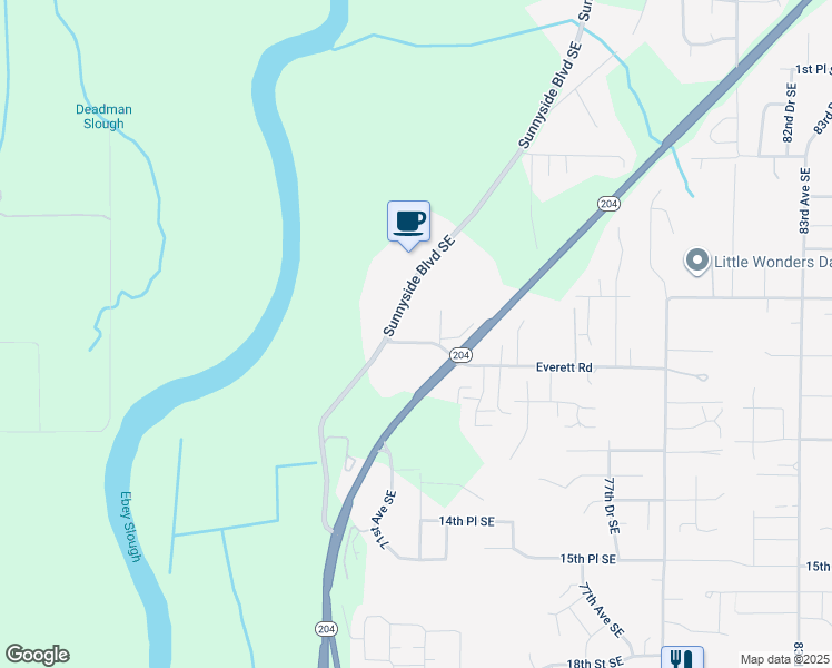 map of restaurants, bars, coffee shops, grocery stores, and more near 7121 9th Street Southeast in Lake Stevens