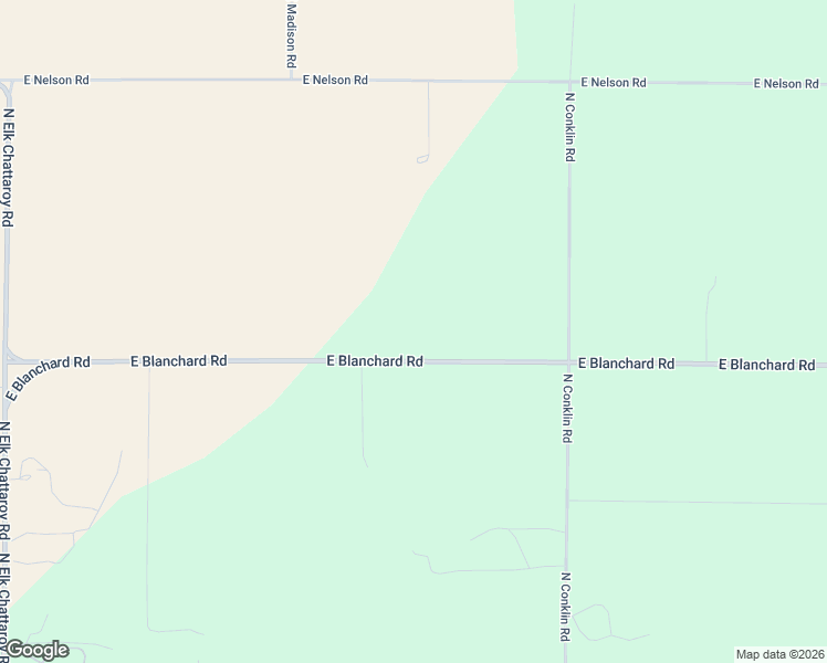map of restaurants, bars, coffee shops, grocery stores, and more near 12621 East Blanchard Road in Elk