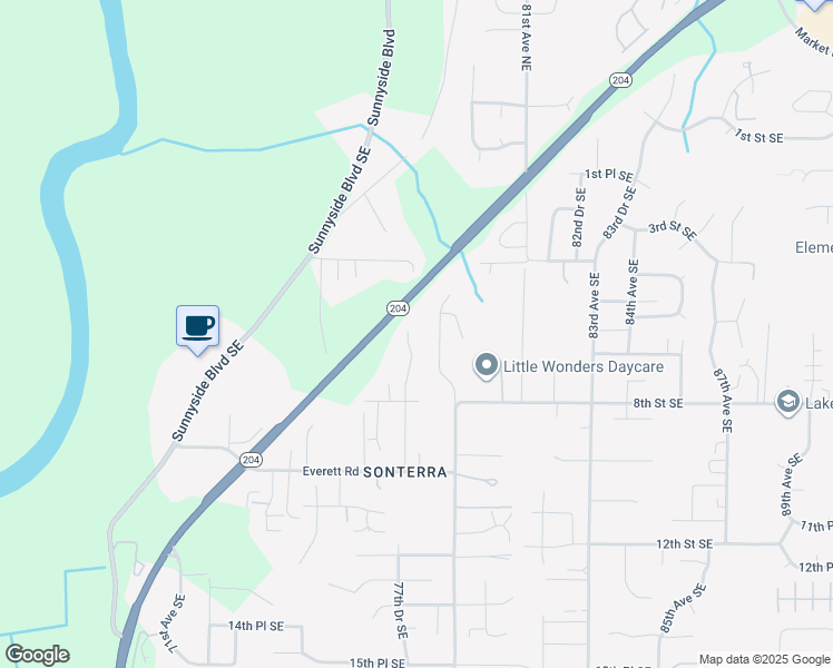 map of restaurants, bars, coffee shops, grocery stores, and more near 526 79th Avenue Southeast in Lake Stevens