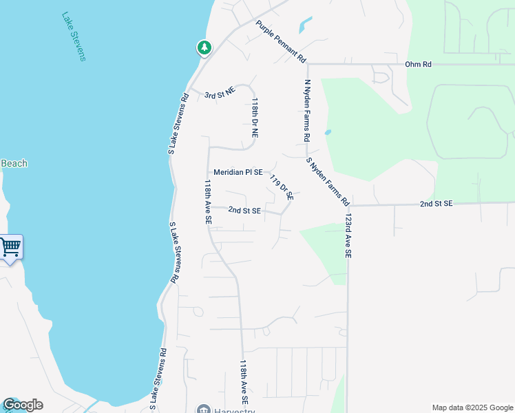 map of restaurants, bars, coffee shops, grocery stores, and more near 11821 3rd Place Southeast in Lake Stevens