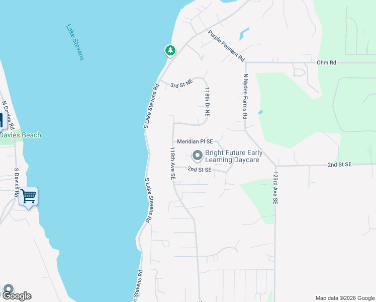 map of restaurants, bars, coffee shops, grocery stores, and more near 11723 1st Place Southeast in Lake Stevens