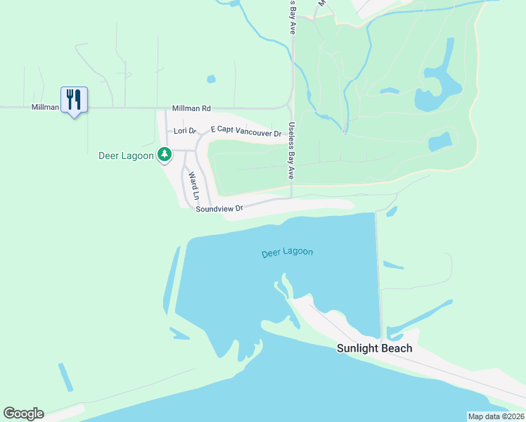 map of restaurants, bars, coffee shops, grocery stores, and more near 2373 Soundview Drive in Langley