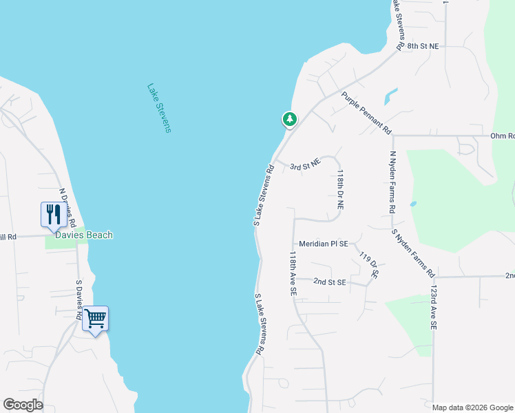 map of restaurants, bars, coffee shops, grocery stores, and more near 108 East Lake Stevens Road in Lake Stevens