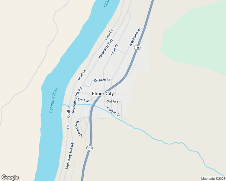 map of restaurants, bars, coffee shops, grocery stores, and more near 104 South Williams Street in Elmer City