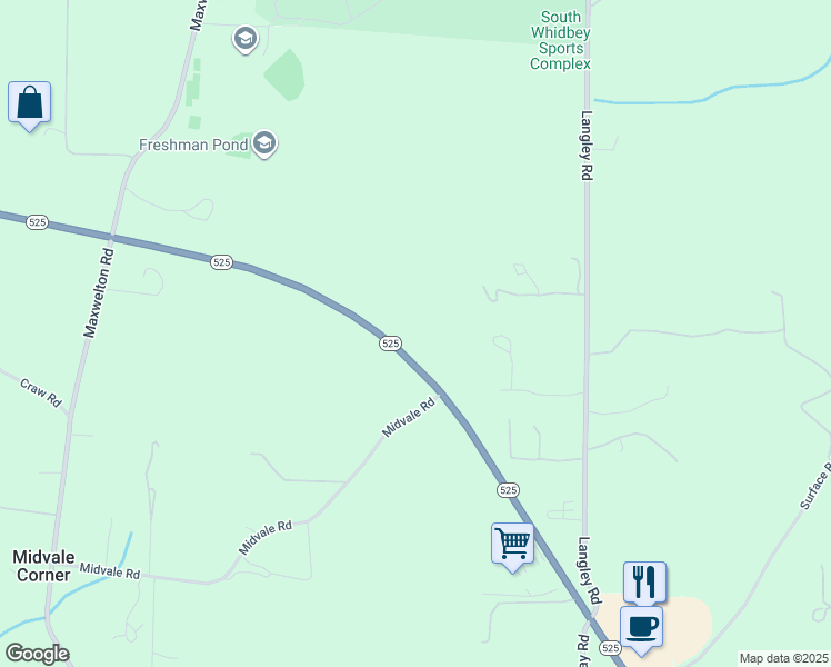 map of restaurants, bars, coffee shops, grocery stores, and more near 11652 Washington 525 in Clinton