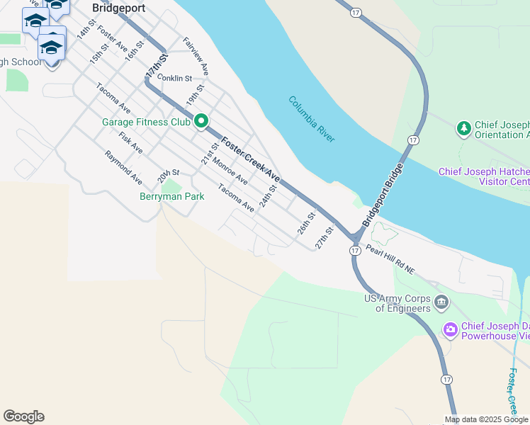 map of restaurants, bars, coffee shops, grocery stores, and more near 2407 Tacoma Avenue in Bridgeport