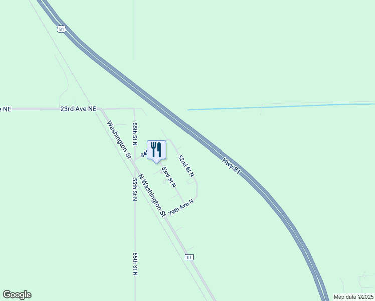 map of restaurants, bars, coffee shops, grocery stores, and more near 8298 52nd Street North in Grand Forks