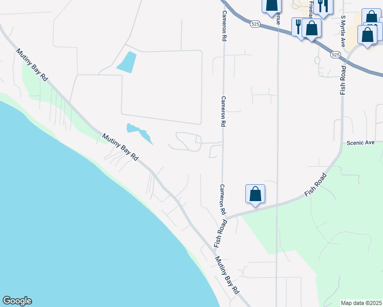 map of restaurants, bars, coffee shops, grocery stores, and more near 5732 Pirate Lane in Freeland