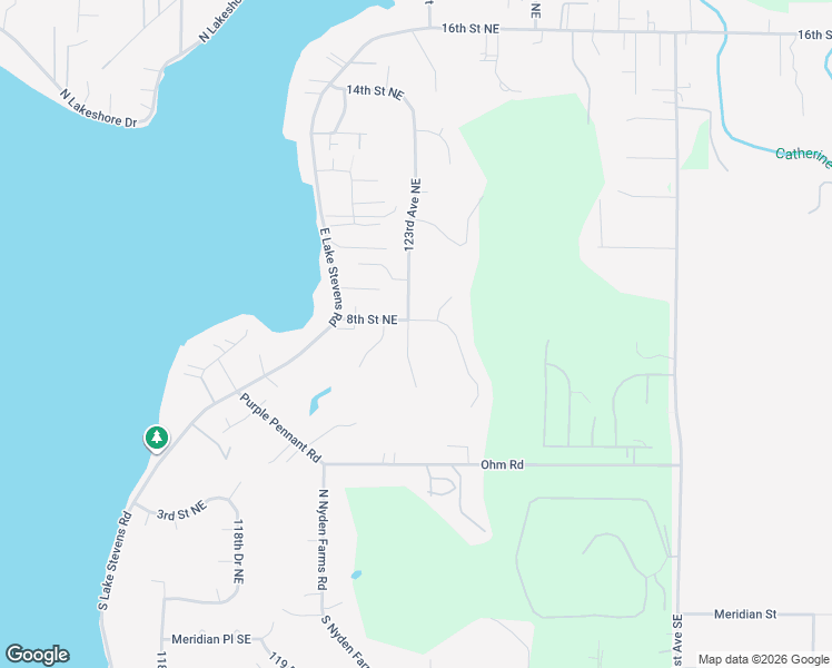 map of restaurants, bars, coffee shops, grocery stores, and more near 723 123rd Avenue Northeast in Lake Stevens