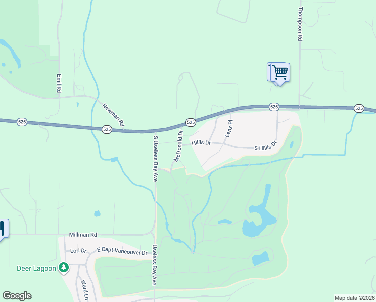 map of restaurants, bars, coffee shops, grocery stores, and more near 2420 Hillis Drive in Langley