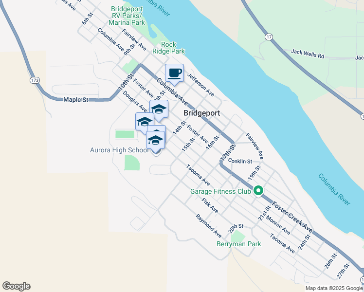 map of restaurants, bars, coffee shops, grocery stores, and more near 506 15th Street in Bridgeport