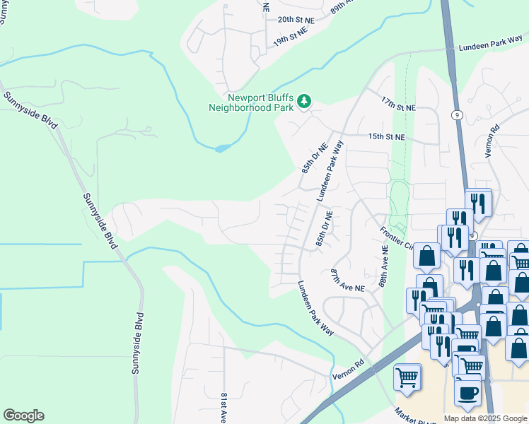 map of restaurants, bars, coffee shops, grocery stores, and more near 1109 82nd Drive Northeast in Lake Stevens