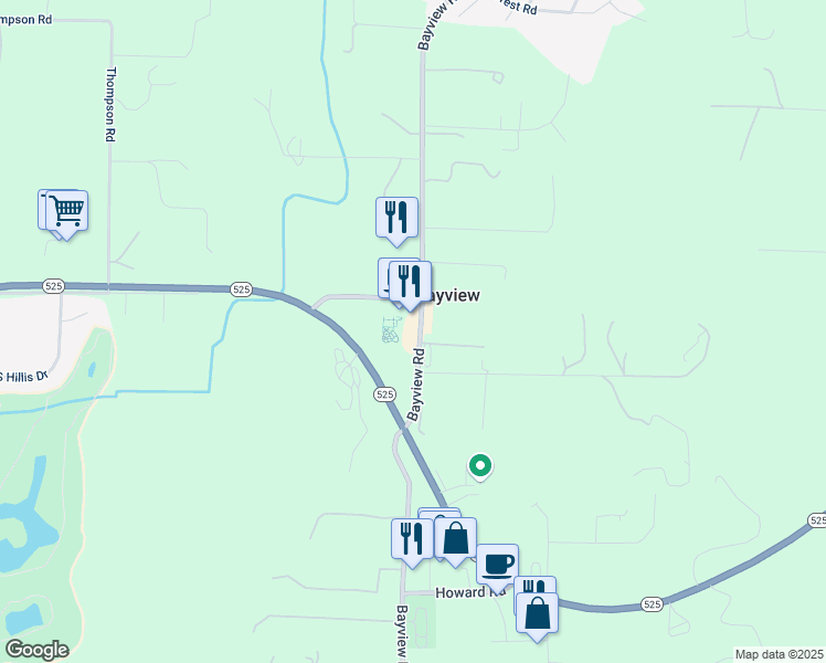 map of restaurants, bars, coffee shops, grocery stores, and more near 2780 Marshview Avenue in Langley