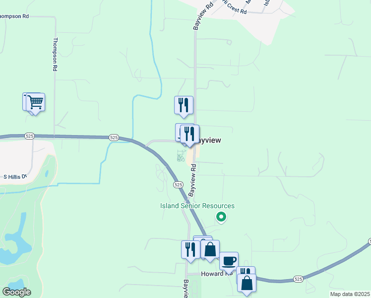 map of restaurants, bars, coffee shops, grocery stores, and more near 2780 Marshview Avenue in Langley