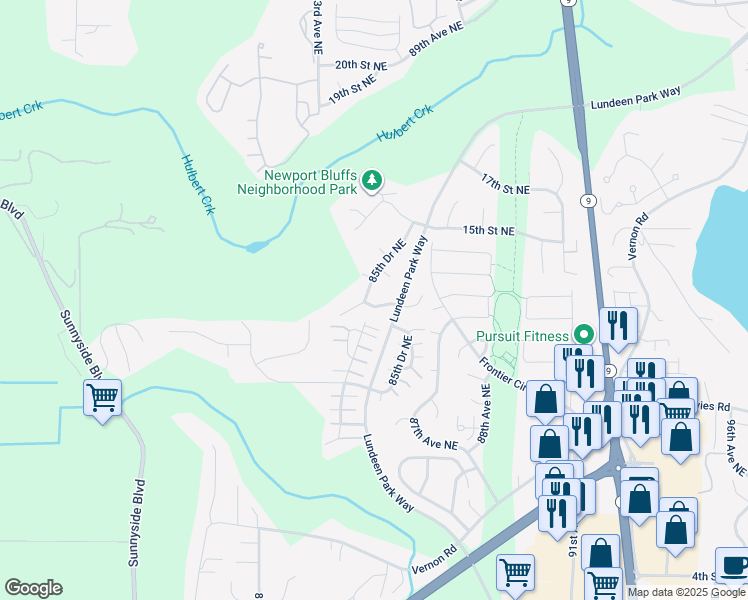 map of restaurants, bars, coffee shops, grocery stores, and more near 8513 12th Place Northeast in Lake Stevens