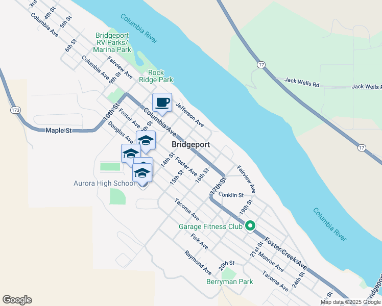 map of restaurants, bars, coffee shops, grocery stores, and more near 1440 Columbia Avenue in Bridgeport