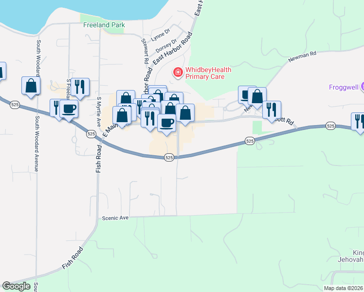 map of restaurants, bars, coffee shops, grocery stores, and more near in Freeland