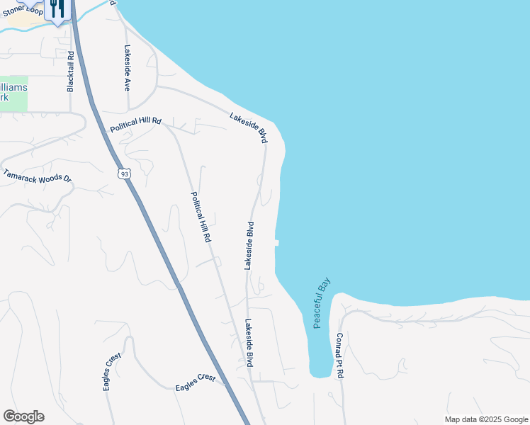 map of restaurants, bars, coffee shops, grocery stores, and more near 949 Lakeside Boulevard in Lakeside