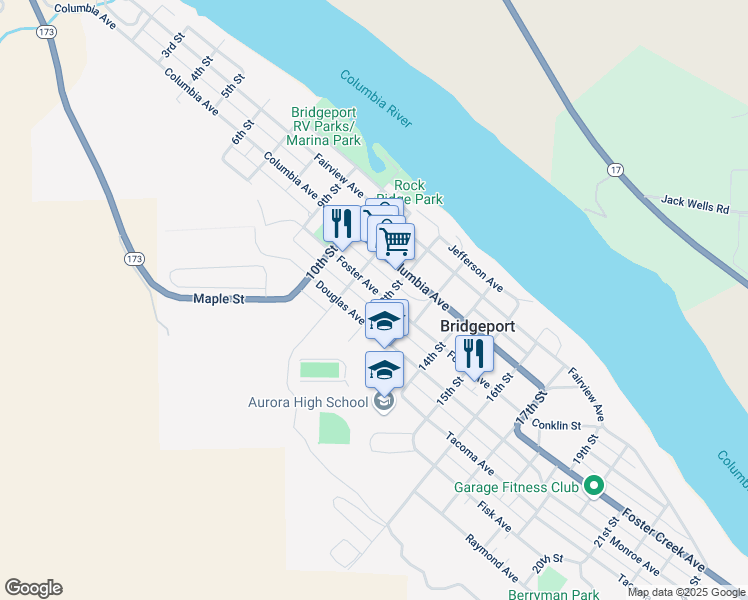map of restaurants, bars, coffee shops, grocery stores, and more near 1130 Foster Avenue in Bridgeport
