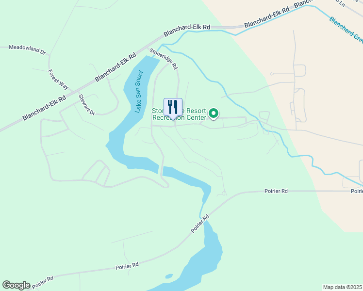 map of restaurants, bars, coffee shops, grocery stores, and more near 474 Stoneridge Road in Blanchard