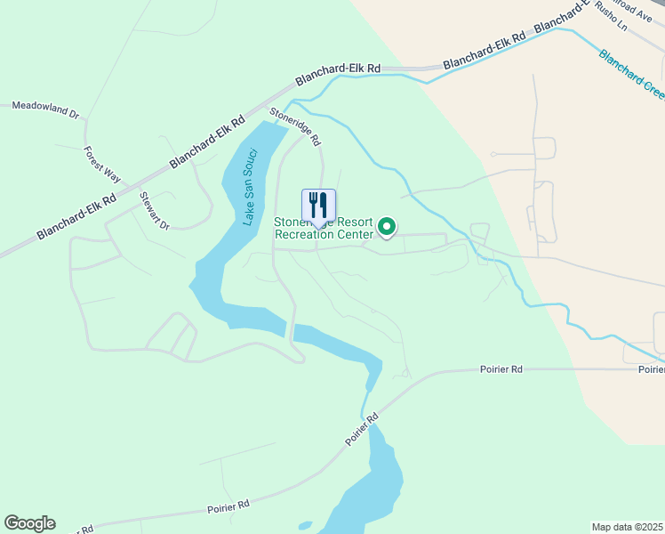 map of restaurants, bars, coffee shops, grocery stores, and more near 474 Stoneridge Road in Blanchard