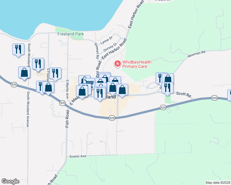 map of restaurants, bars, coffee shops, grocery stores, and more near 1675 East Main Street in Freeland