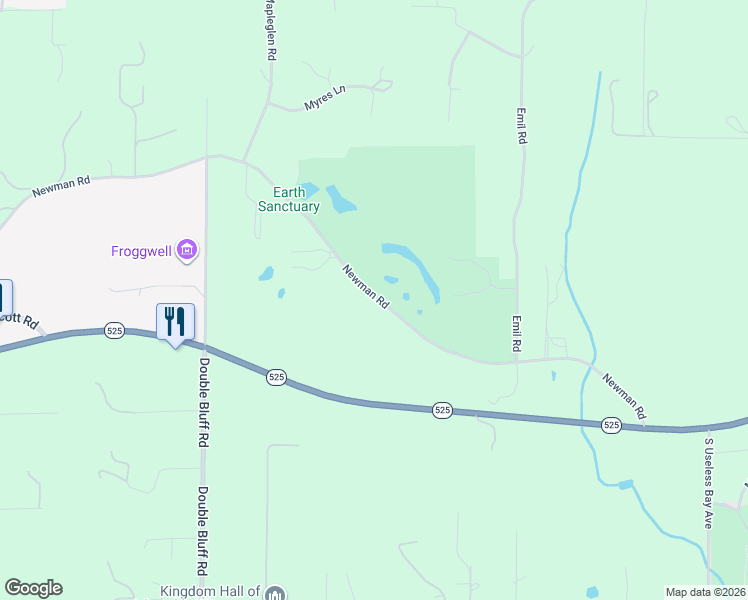 map of restaurants, bars, coffee shops, grocery stores, and more near Newman Road in Langley