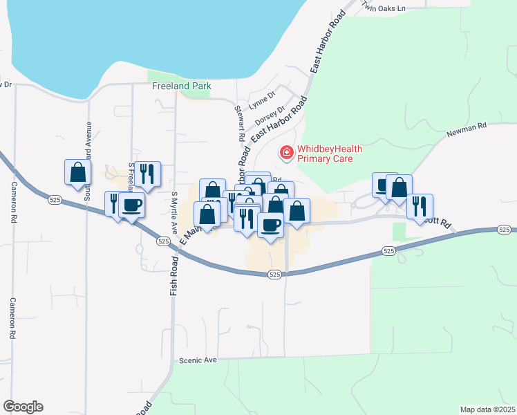 map of restaurants, bars, coffee shops, grocery stores, and more near 1651 East Main Street in Freeland
