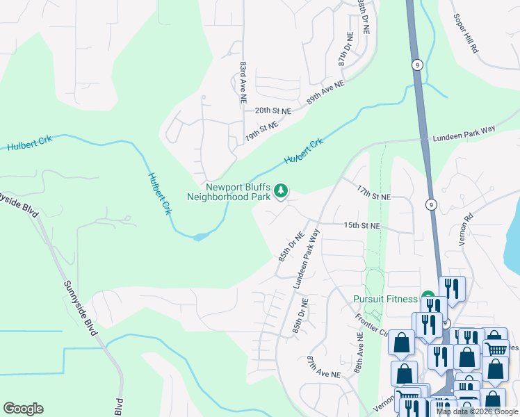 map of restaurants, bars, coffee shops, grocery stores, and more near 8317 15th Place Northeast in Lake Stevens