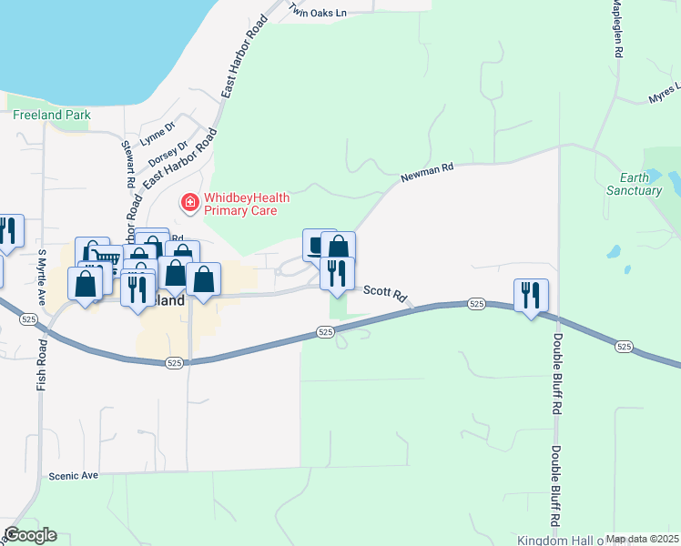 map of restaurants, bars, coffee shops, grocery stores, and more near 3420 East Main Street in Freeland