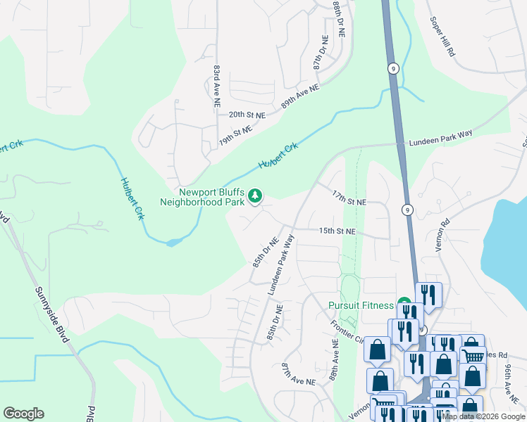 map of restaurants, bars, coffee shops, grocery stores, and more near 7830 15th Street Northeast in Lake Stevens