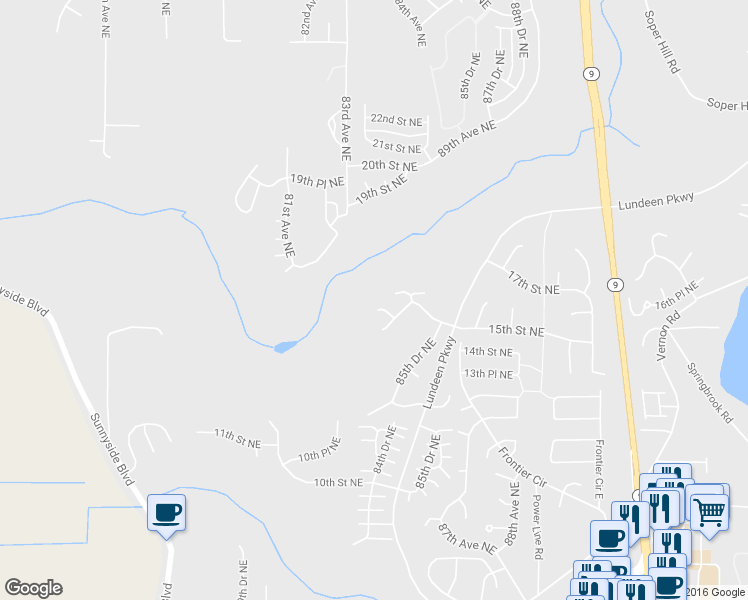 map of restaurants, bars, coffee shops, grocery stores, and more near 8317 15th Place Northeast in Lake Stevens