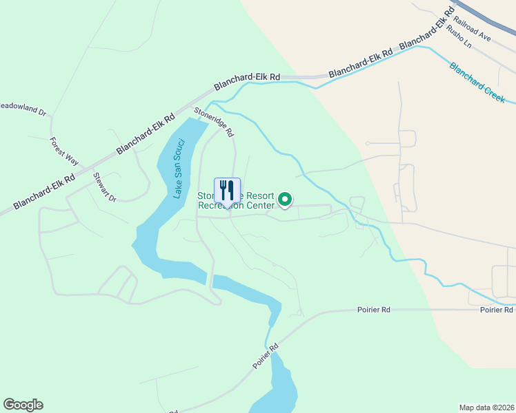 map of restaurants, bars, coffee shops, grocery stores, and more near 12 Holiday Loop in Blanchard