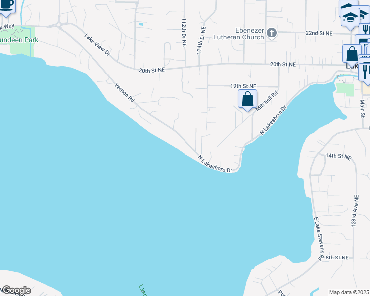 map of restaurants, bars, coffee shops, grocery stores, and more near 11226 Vernon Road in Lake Stevens