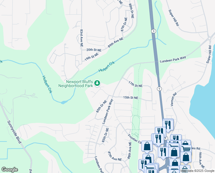 map of restaurants, bars, coffee shops, grocery stores, and more near 8533 16th Street Northeast in Lake Stevens