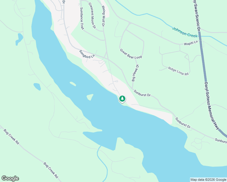 map of restaurants, bars, coffee shops, grocery stores, and more near 13883 Moon Drive in Bigfork