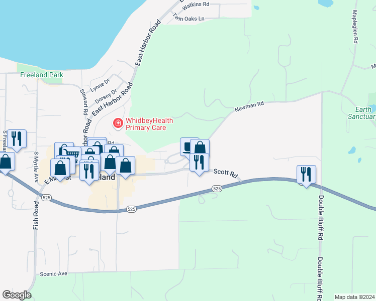 map of restaurants, bars, coffee shops, grocery stores, and more near 5516 Sunnyside Place in Freeland