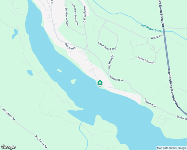 map of restaurants, bars, coffee shops, grocery stores, and more near 13883 Moon Drive in Bigfork