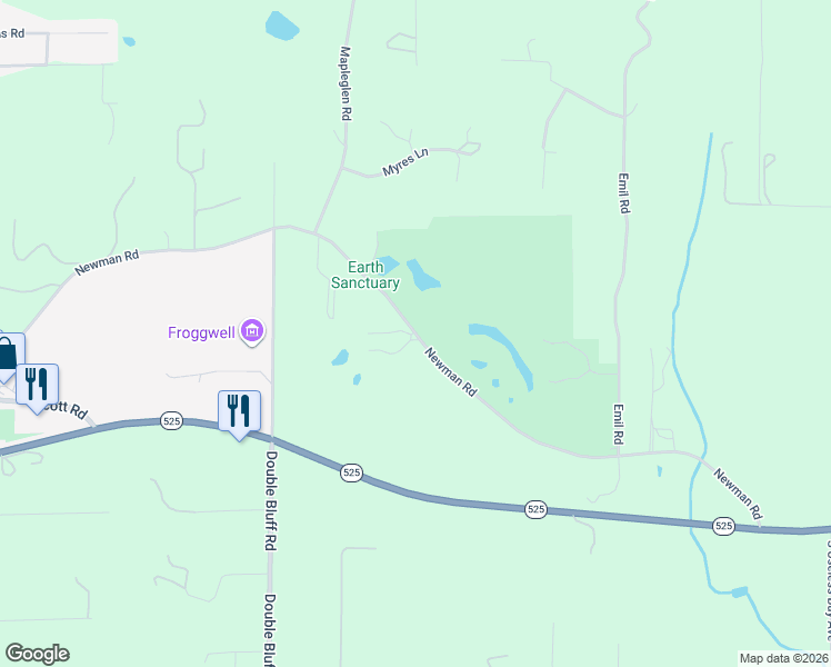 map of restaurants, bars, coffee shops, grocery stores, and more near Newman Road in Langley