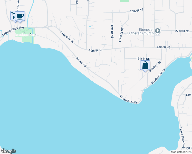 map of restaurants, bars, coffee shops, grocery stores, and more near 11024 Vernon Road in Lake Stevens