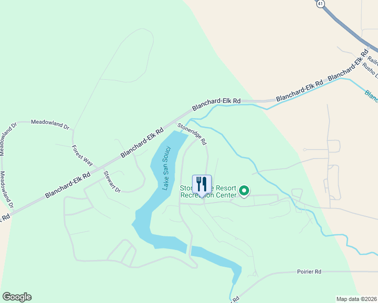 map of restaurants, bars, coffee shops, grocery stores, and more near 69 Hanaford Court in Blanchard