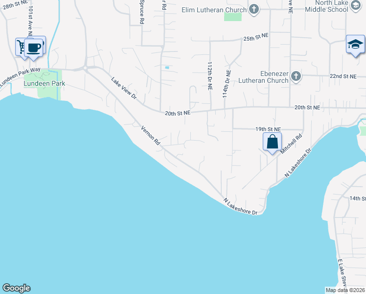 map of restaurants, bars, coffee shops, grocery stores, and more near 11030 18th Street Northeast in Lake Stevens