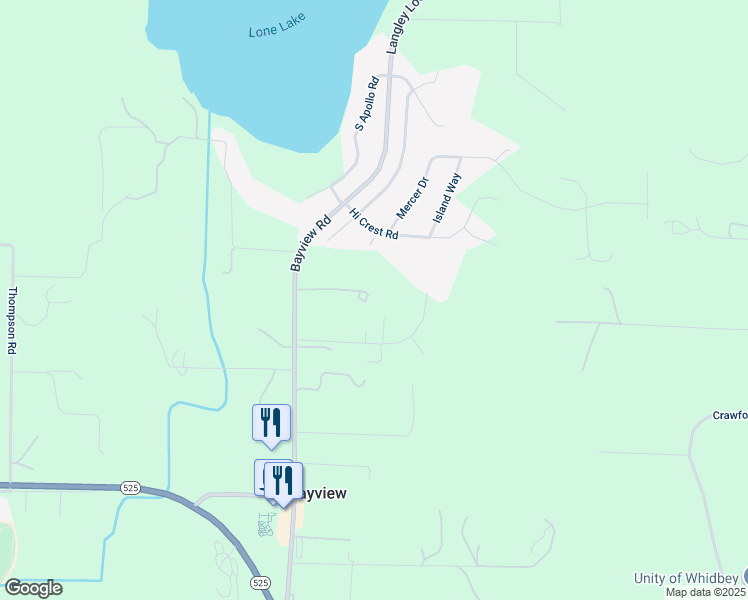 map of restaurants, bars, coffee shops, grocery stores, and more near 5427 Bayview Road in Langley