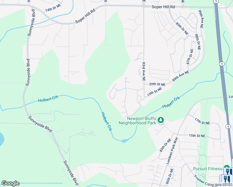 map of restaurants, bars, coffee shops, grocery stores, and more near 1901 80th Drive Northeast in Lake Stevens