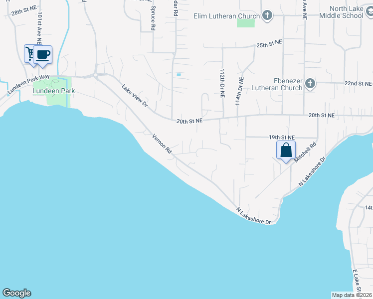 map of restaurants, bars, coffee shops, grocery stores, and more near 11030 18th Street Northeast in Lake Stevens
